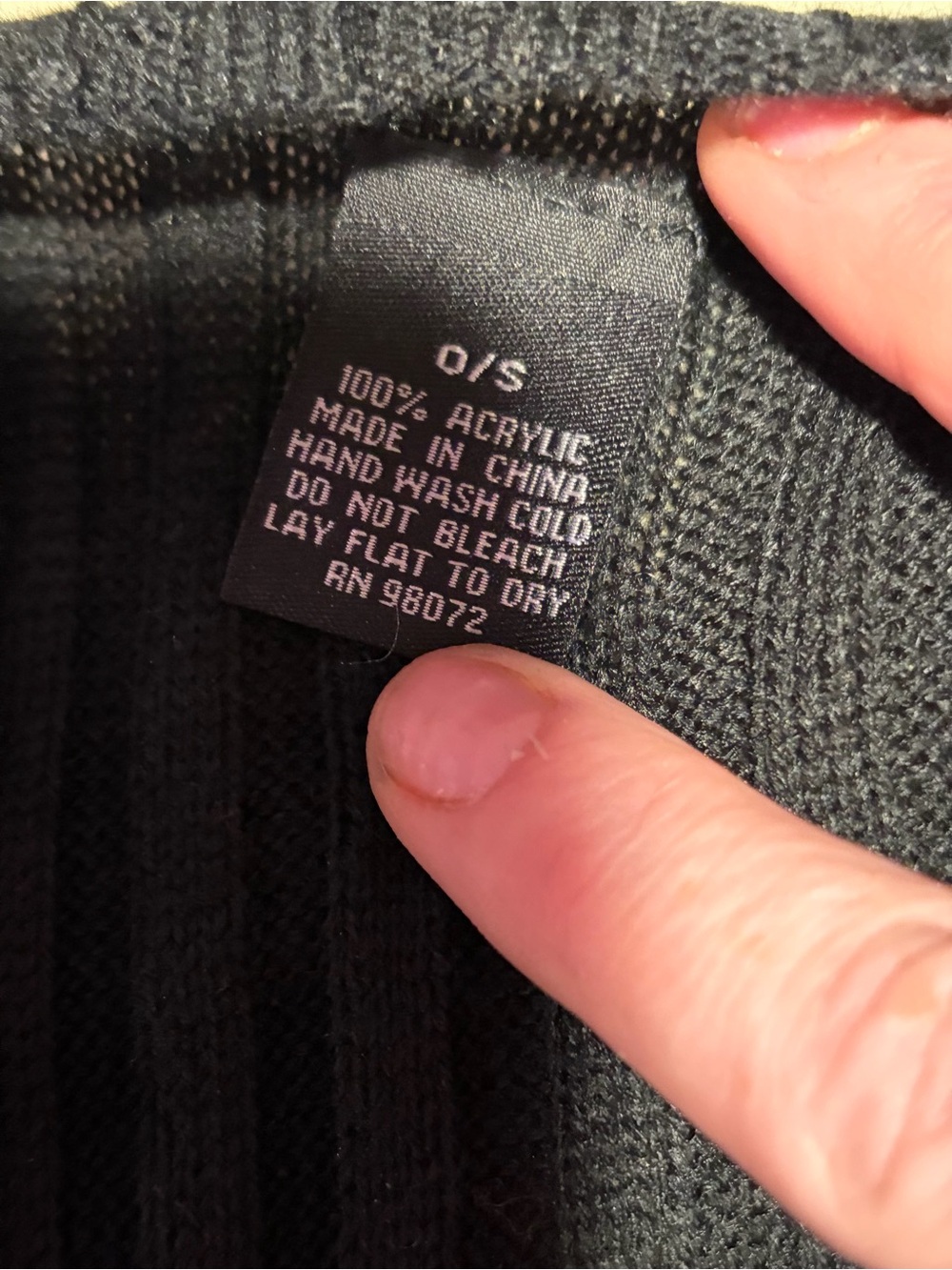 NWOT Steve Madden Black Ribbed Knit Oversized Ruana Wrap Shawl Cardigan-OS - Picture 4 of 4